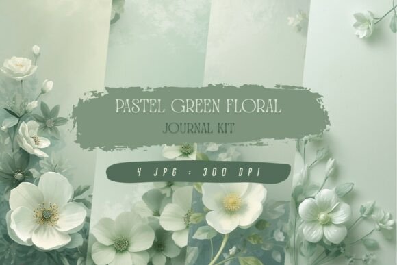 Pastel Green Floral Journal Kit: A Designer's Digital Toolkit