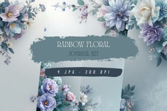 Rainbow Floral Journal Kit: A Designer's Guide to This Printable Junk Journal Set