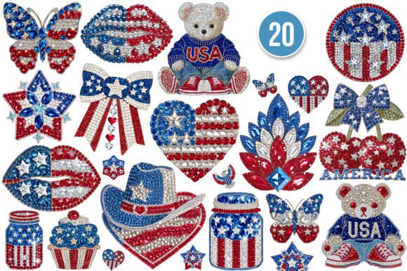 Sparkle and Celebrate: Using 4th of July Glitter Rhinestone PNG Files