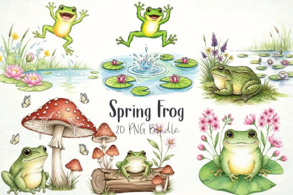 Spring Frog Sublimation Clipart: A Fresh Take on Seasonal Design