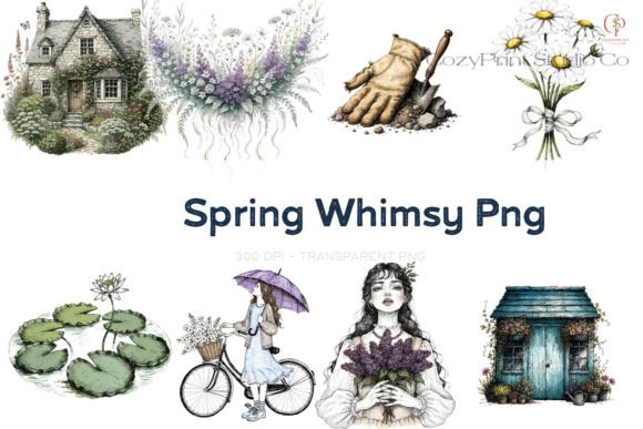 Spring Whimsy PNG: Floral Overlays for Fresh, Layered Designs