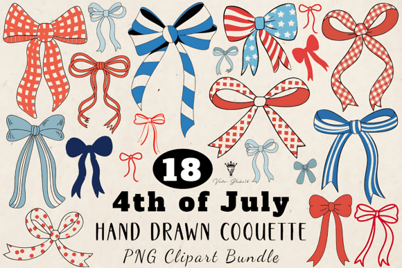 Styling Your Summer: The 4th of July Coquette Bow Clipart