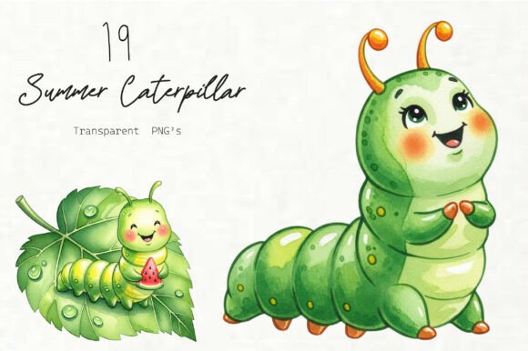 Summer Caterpillar Clipart: Whimsical Designs for Creative Projects