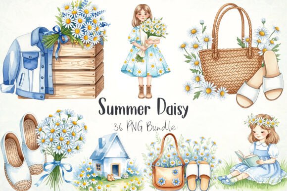 Watercolor Summer Daisy Clipart: Fresh Designs for Your Projects
