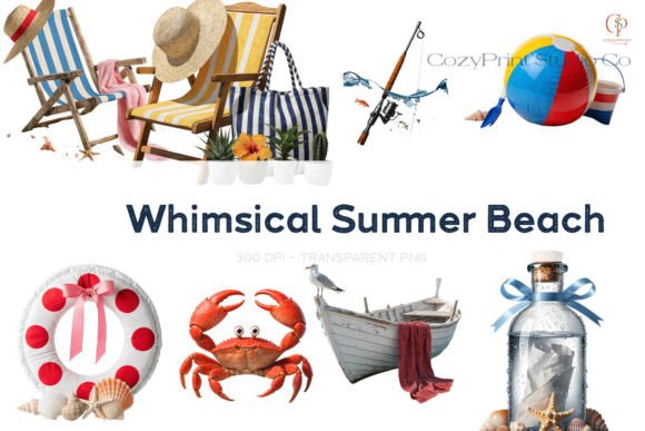 Whimsical Summer Beach: A Creative Asset for Makers and Designers
