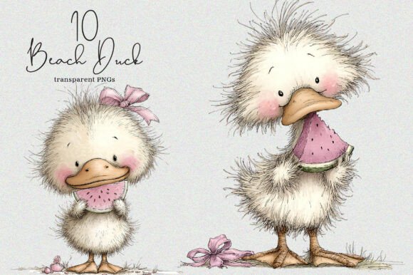 Whimsical Summer Beach Duck Clipart: Your Sunny Design Ally